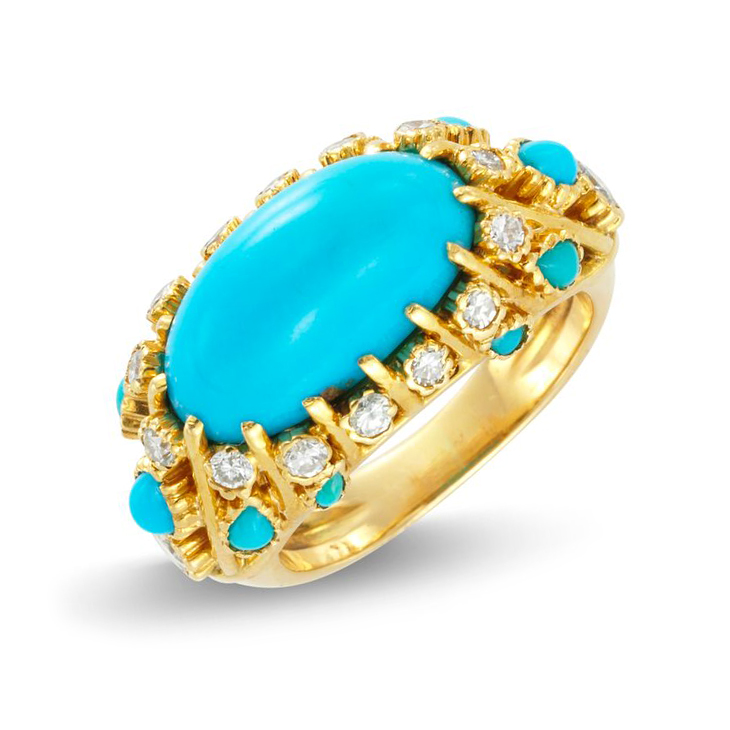 A Turquoise and Diamond Ring, by Cartier, circa 1960