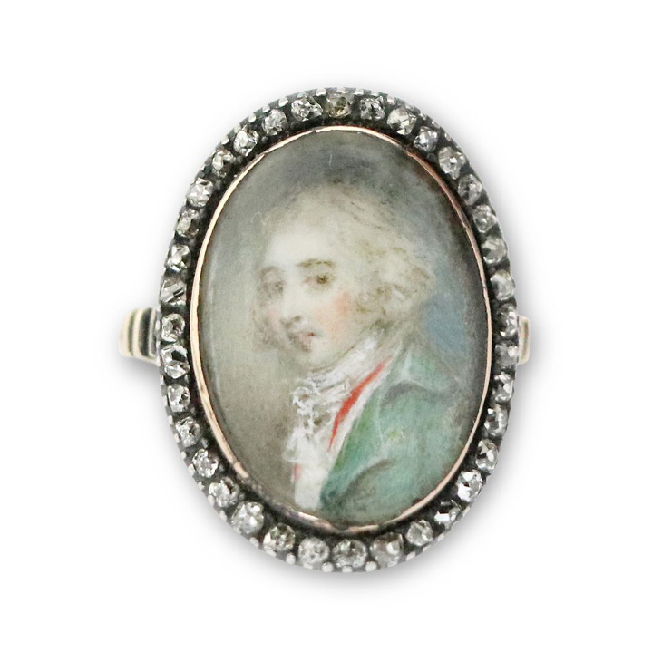 An early 19th Century Portrait Miniature and Diamond Ring