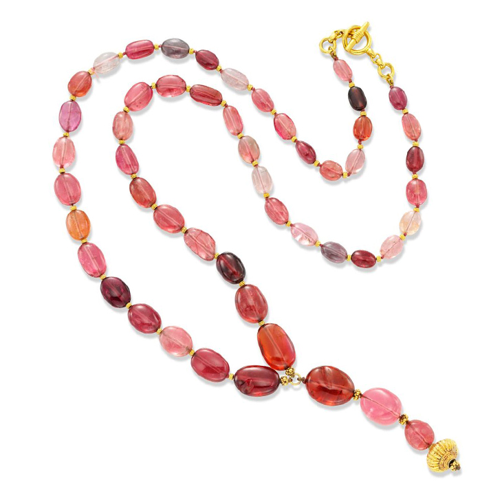 A Tourmaline Bead and Gold Sautoir Necklace, by Verdura