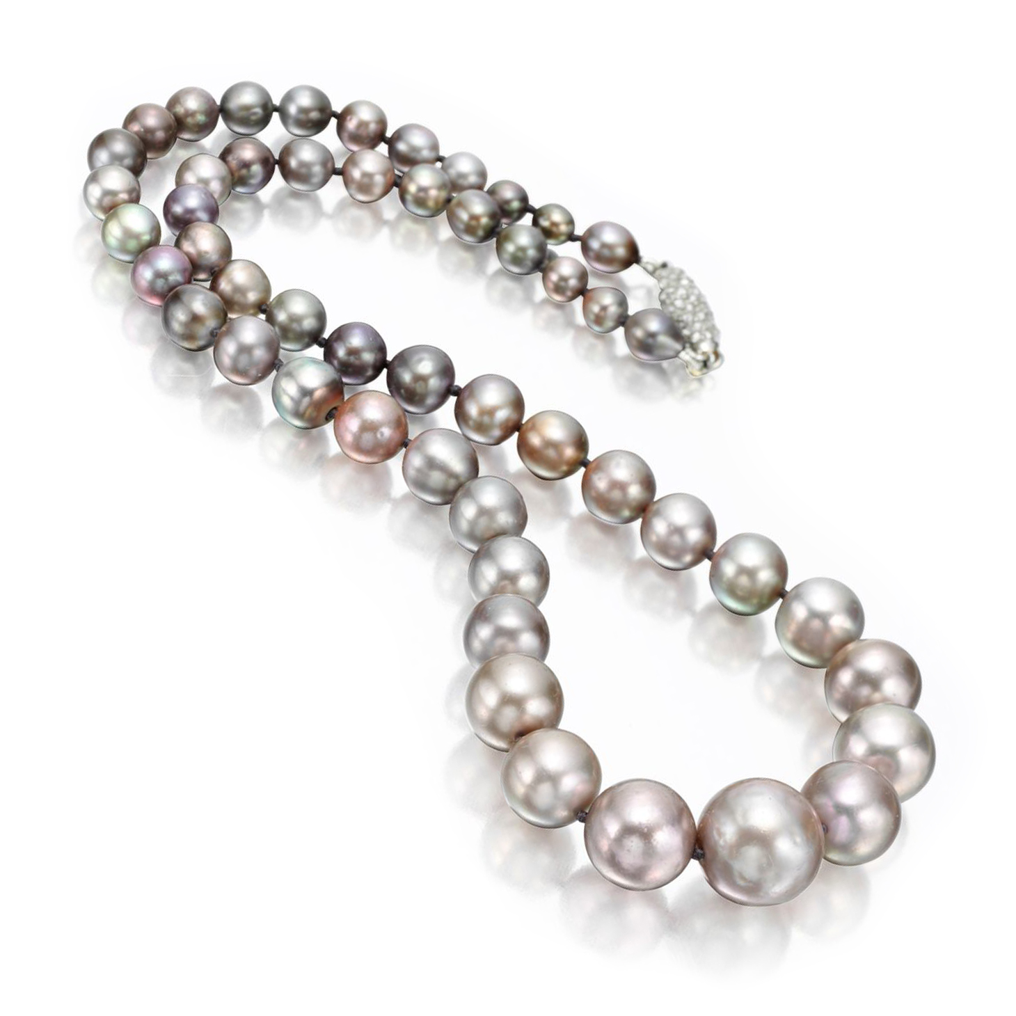 A Single Strand Natural Grey Pearl Strand Necklace