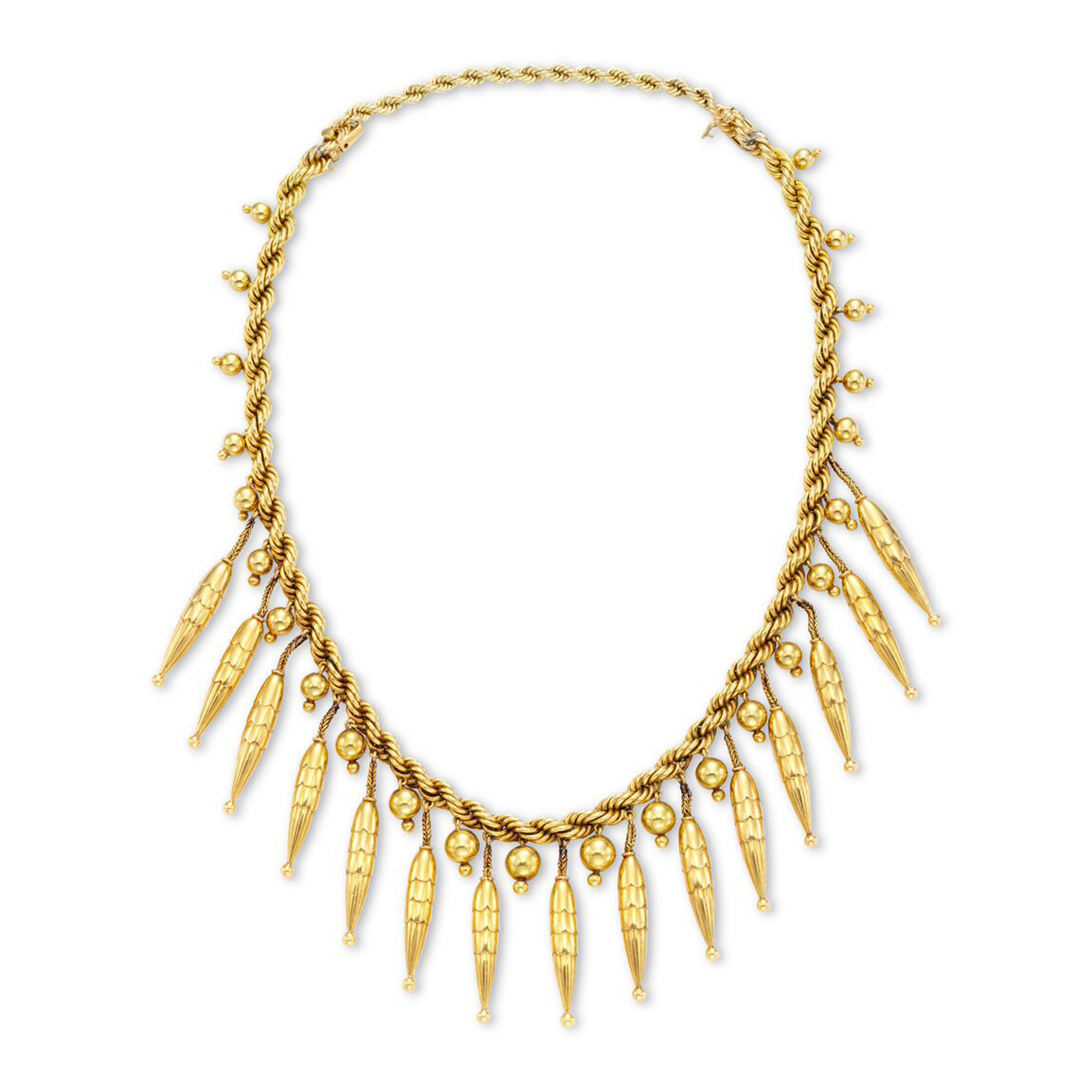 A Retro Gold Tassel Necklace, by Marchak, circa 1940