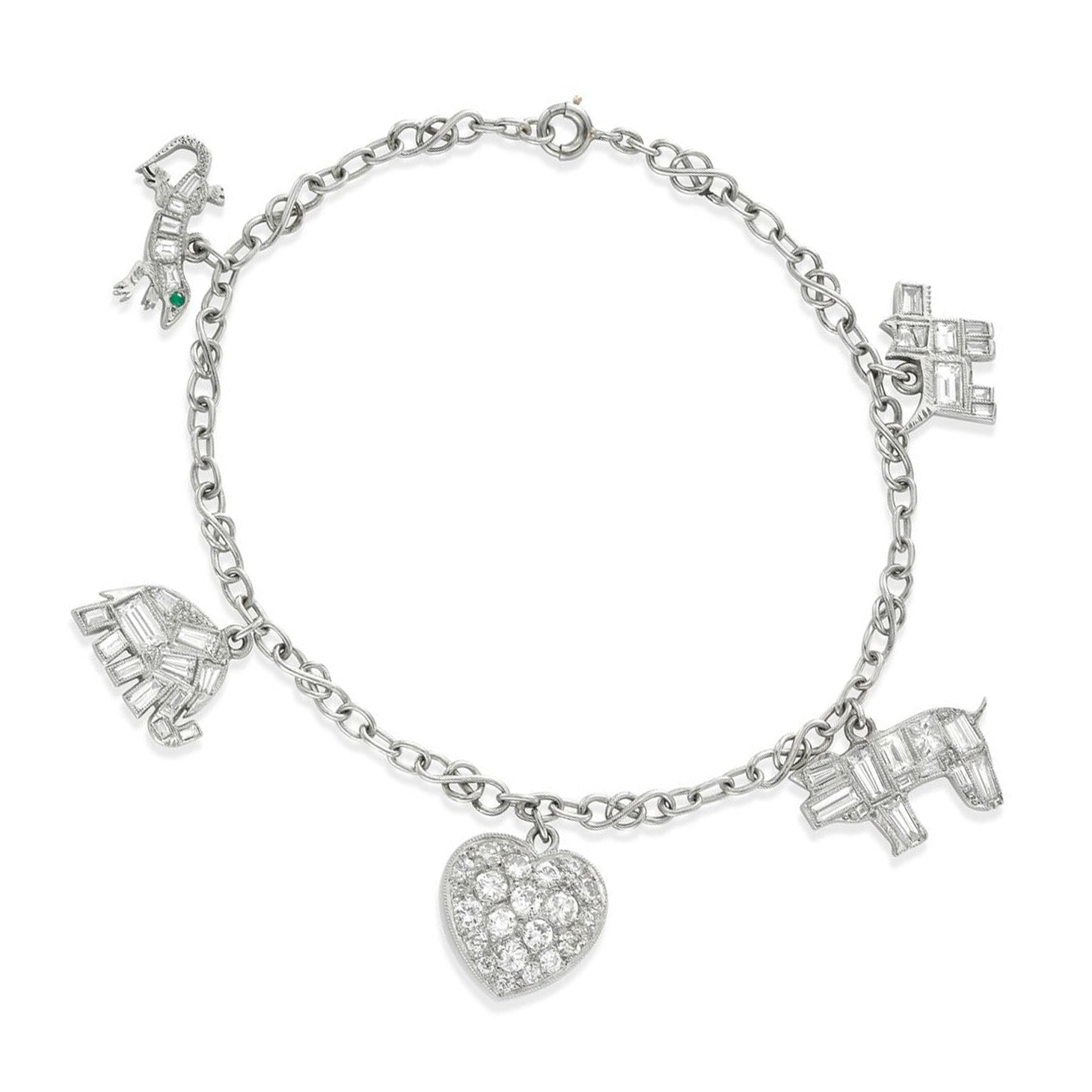 A Diamond Charm Bracelet