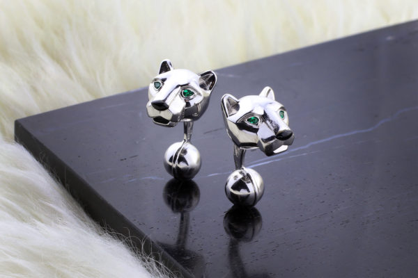 Cartier ‘Panther’ Emerald And Onyx Cufflinks