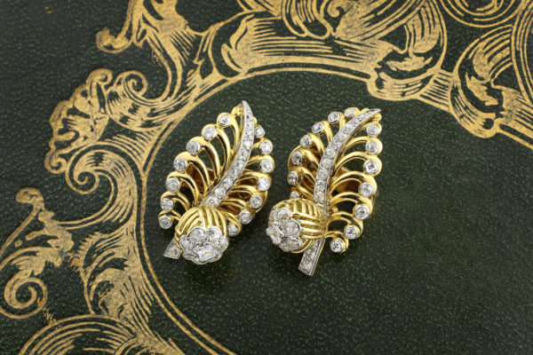 Cartier Gold And Diamond Ear Clips