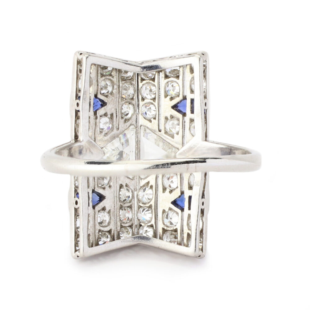 Art Deco Diamond and Sapphire Ring