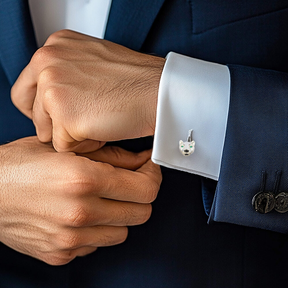 Cartier ‘Panther’ Emerald and Onyx Cufflinks