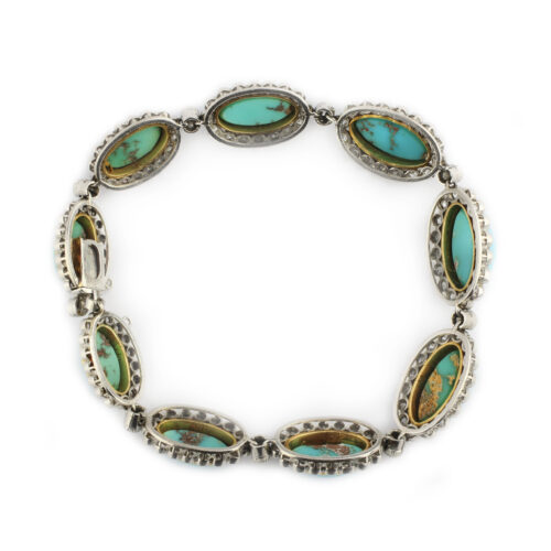Edwardian Turquoise and Diamond Bracelet
