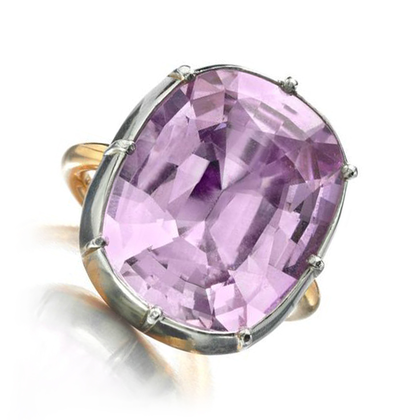 A Pink Topaz and Gold Ring, weighing 16.83 carats