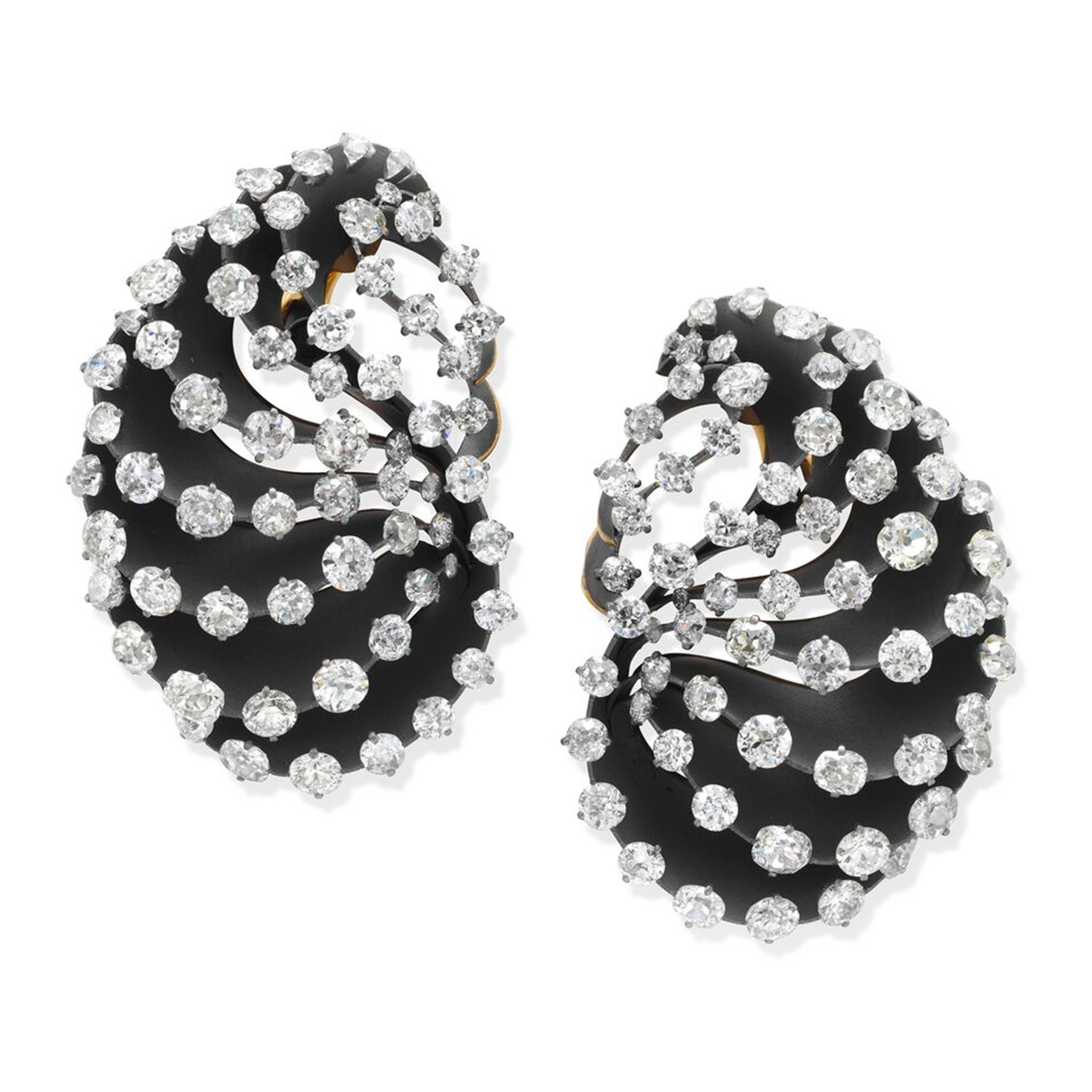 A Pair of Titanium and Diamond Ear Clips, by SABBA