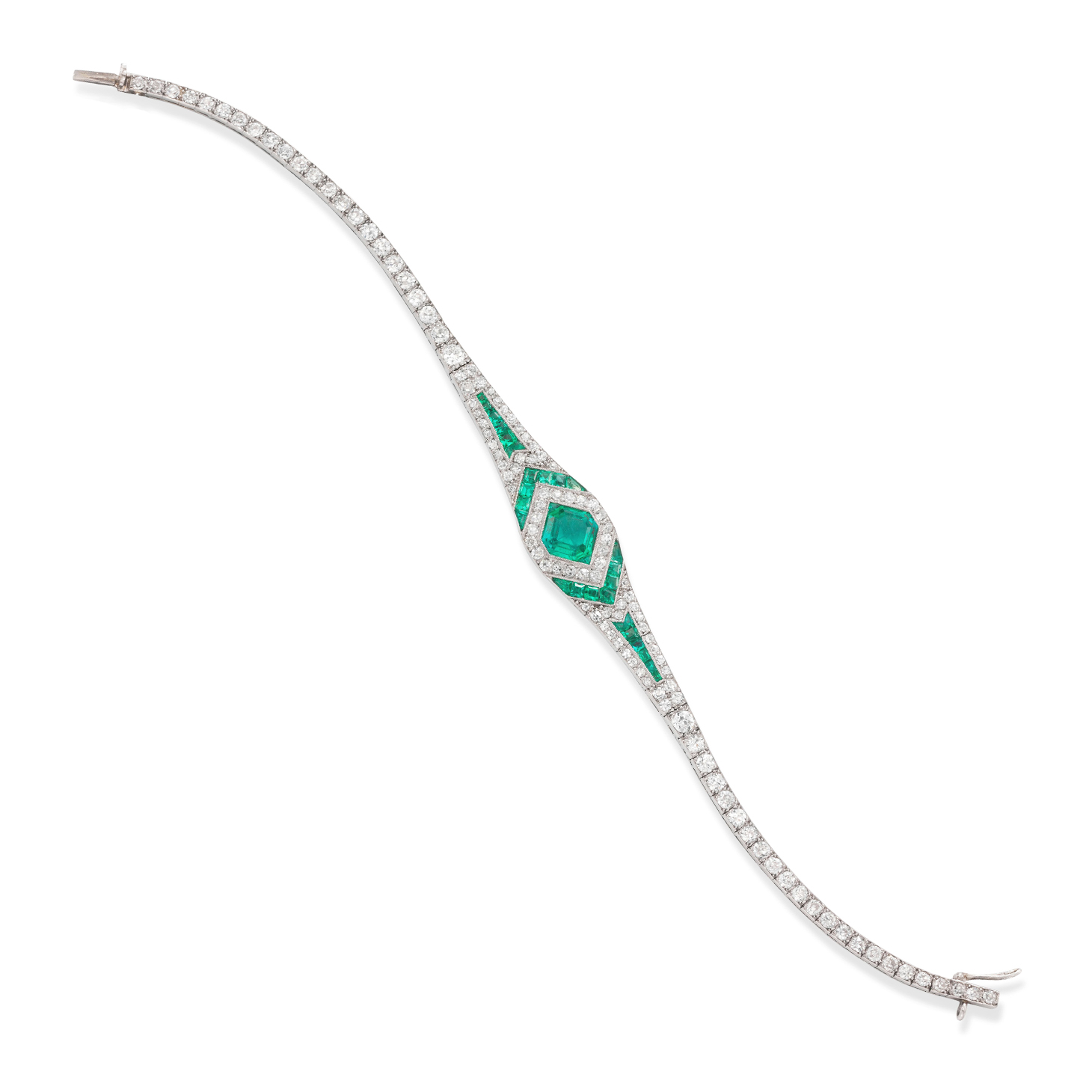 An Art Deco Emerald and Diamond Bracelet, by Georges Thibault, circa 1925