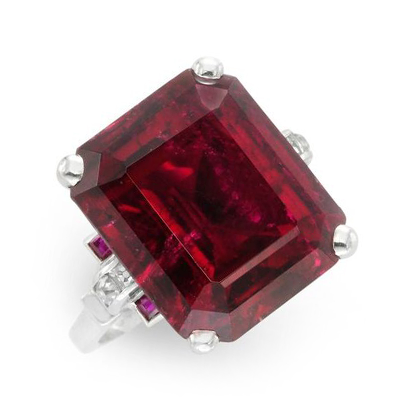 A Mid Century Tourmaline and Diamond Ring