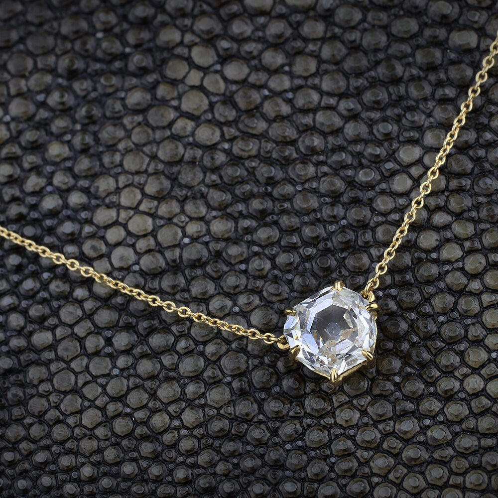 Octagonal Diamond Pendant Necklace