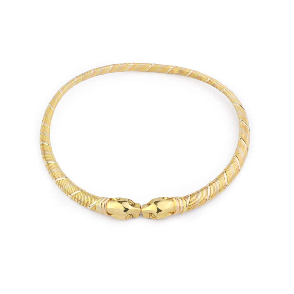 Cartier 'Panther' Tri-Color Gold Collar Necklace