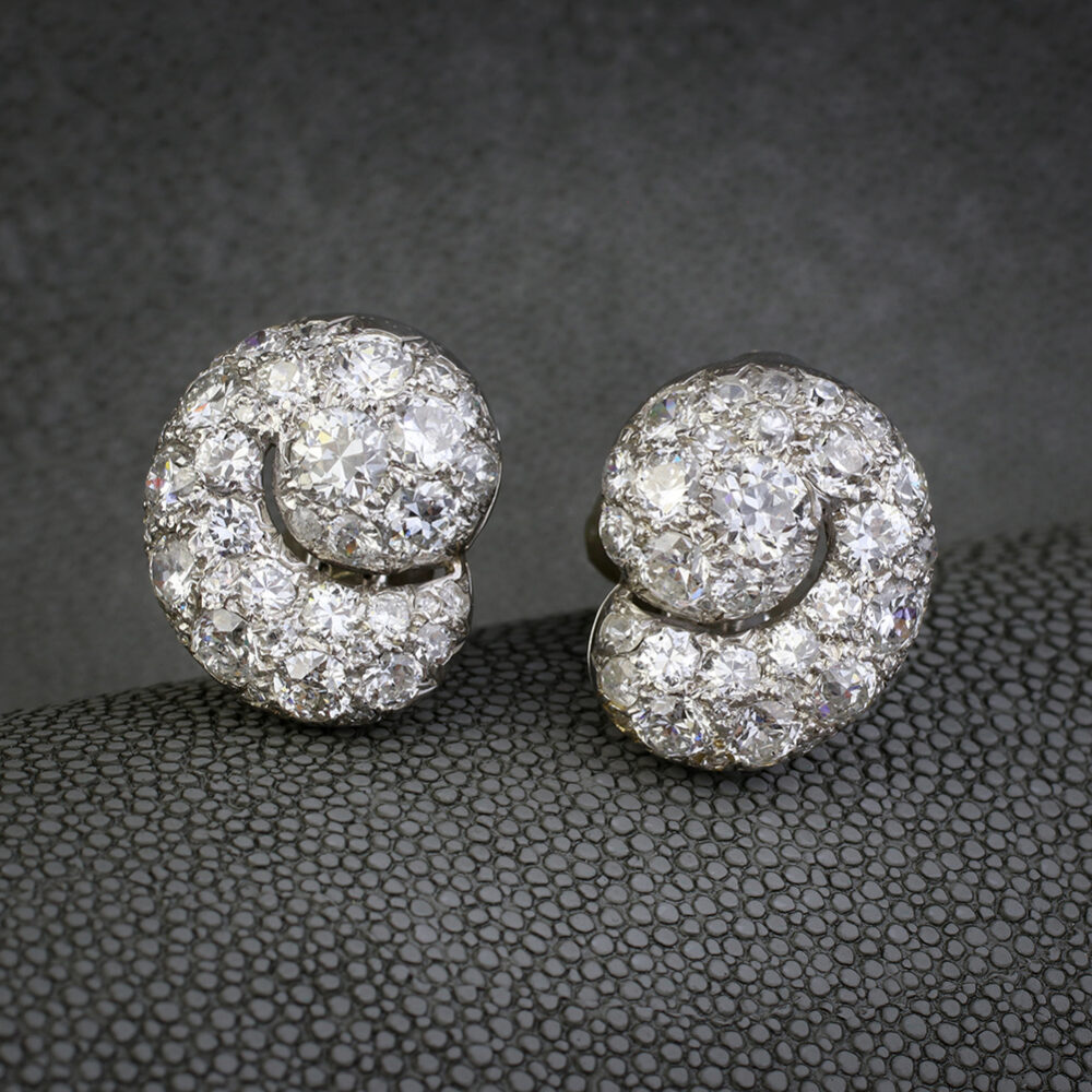 Diamond Set Ear Clips