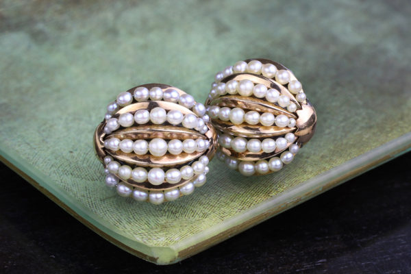 Cartier Pearl And Gold Ear Clips