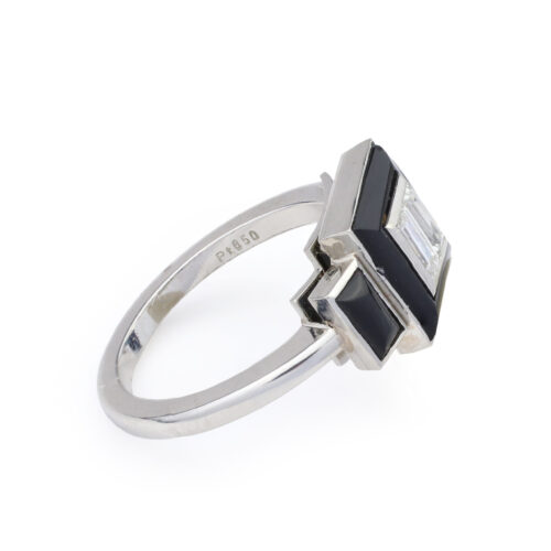 Onyx and Diamond Set Ring