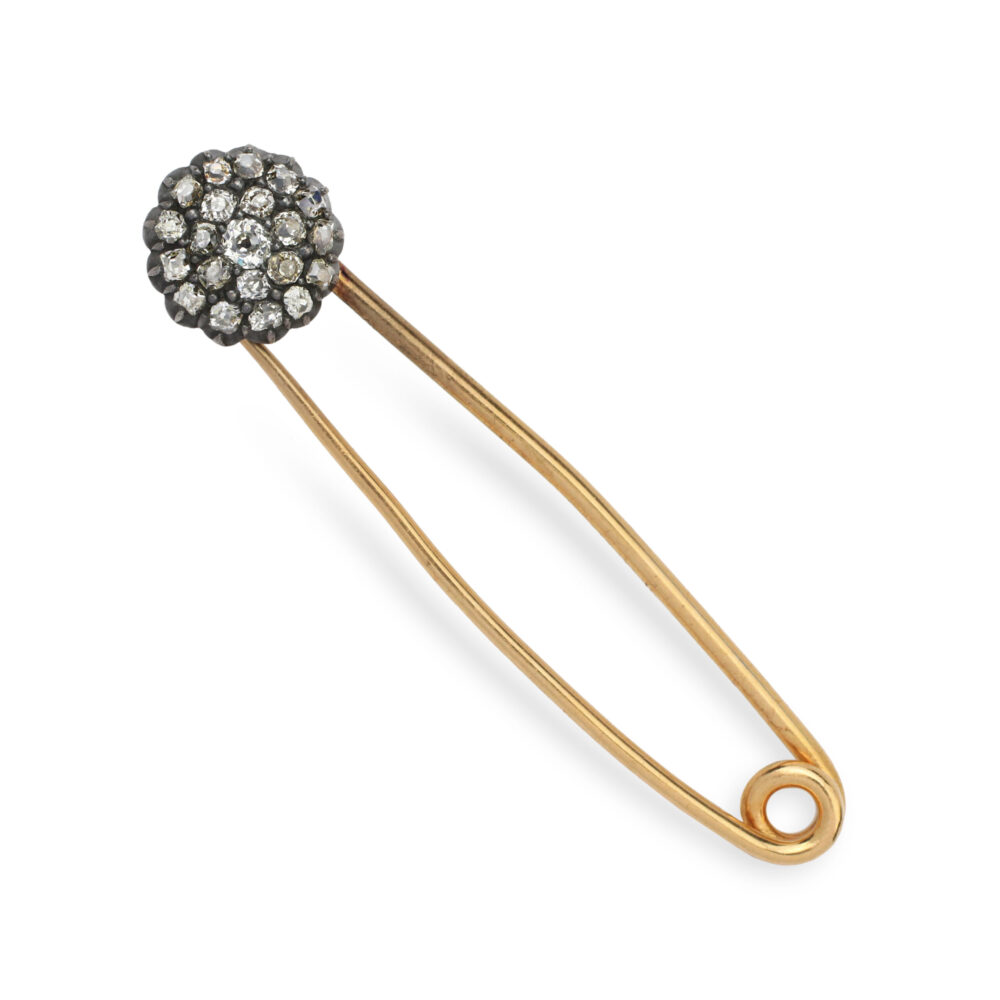An Antique Diamond Set Spring Pin