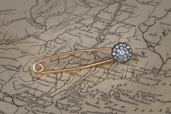 An Antique Diamond Set Spring Pin