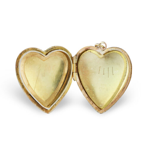 Antique Gold Heart Shaped Locket Pendant