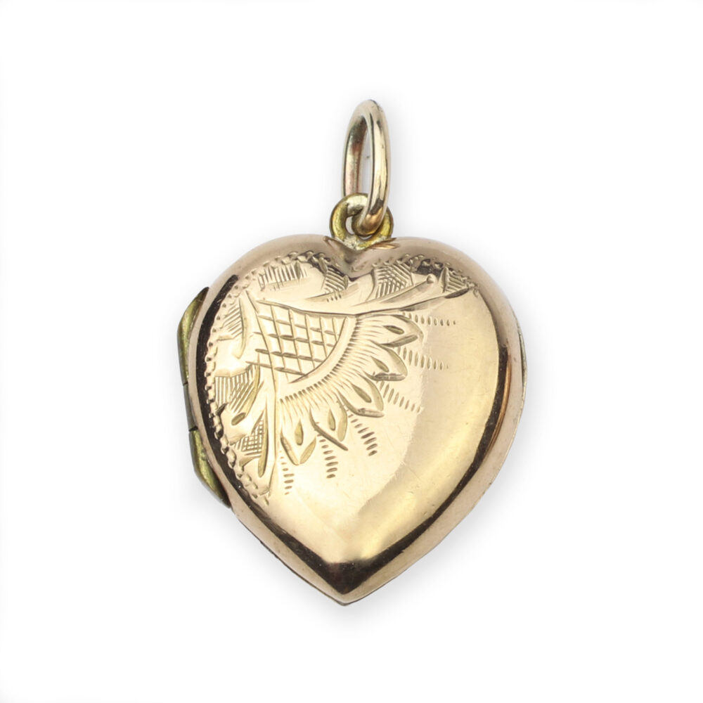 Antique Gold Heart Shaped Locket Pendant