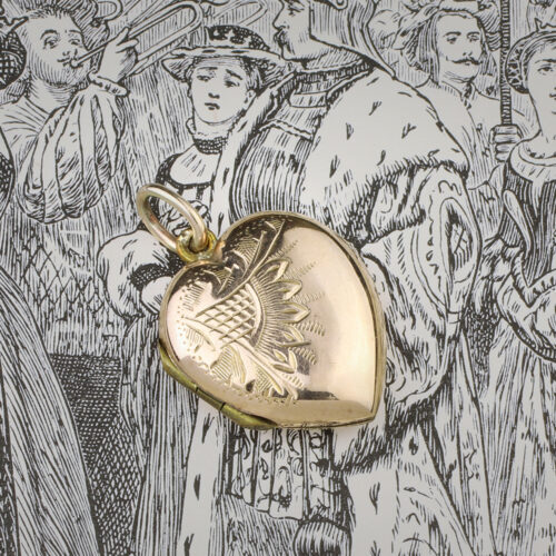 Antique Gold Heart Shaped Locket Pendant