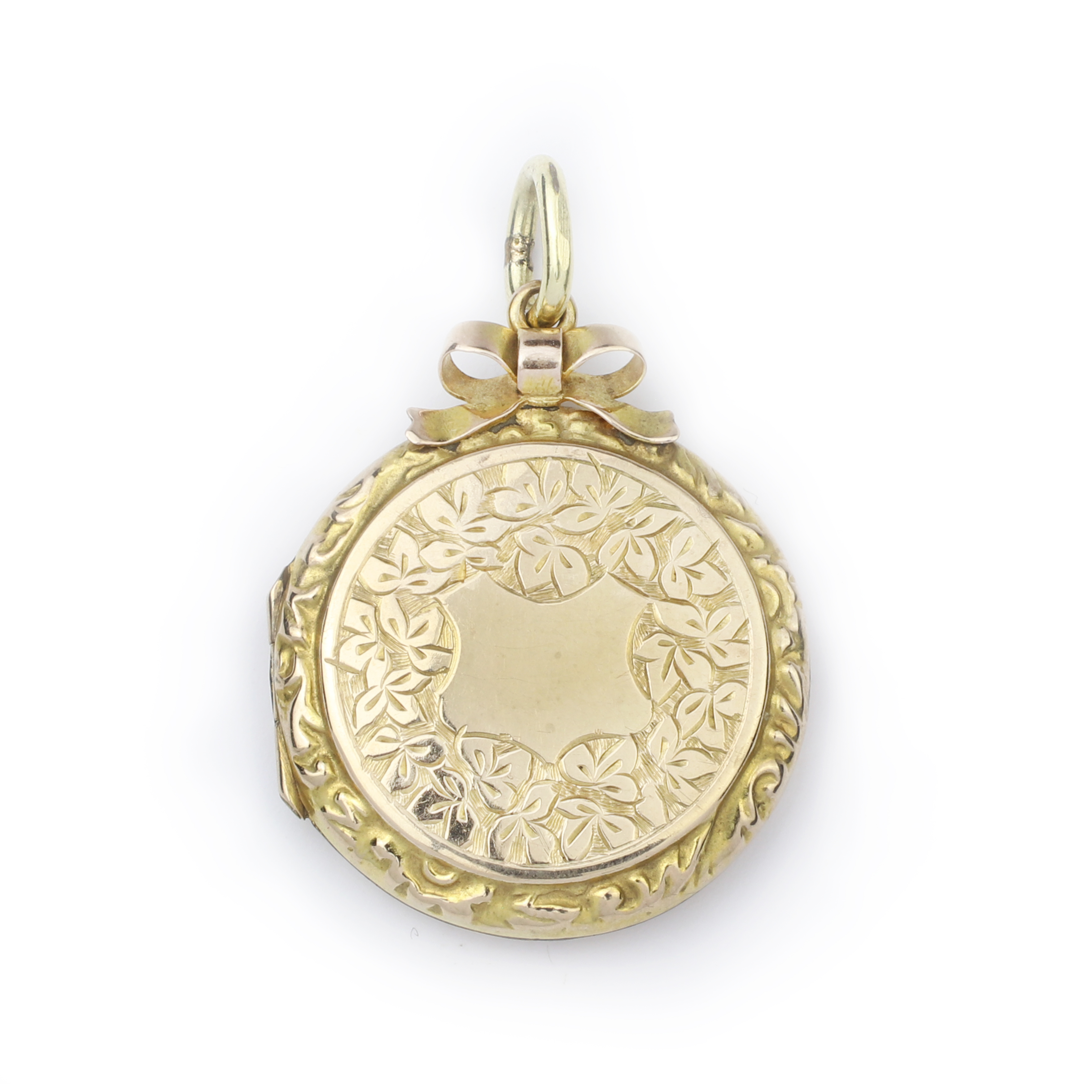 An Antique Circular Shaped Gold Locket Pendant - FD Gallery