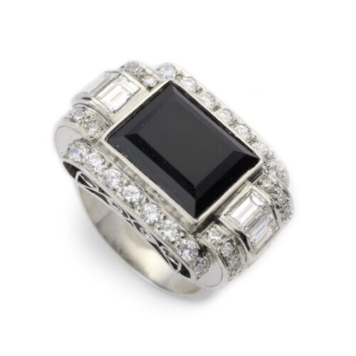Onyx and Diamond Ring