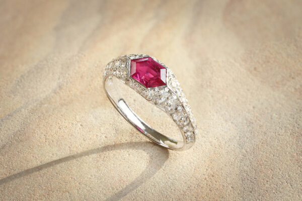 Modernist Ruby And Diamond Ring