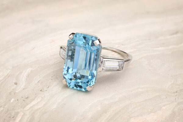 Cartier Aquamarine And Diamond Ring