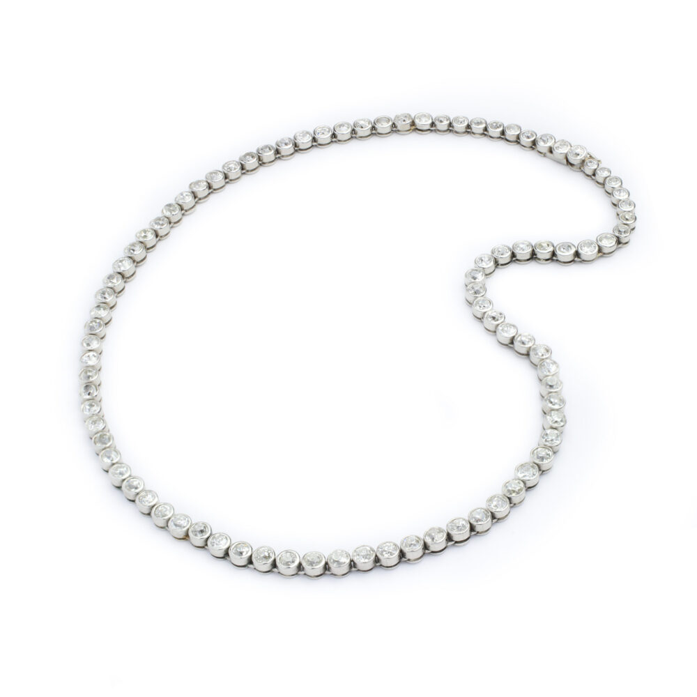 Diamond and White Gold Riviere Necklace