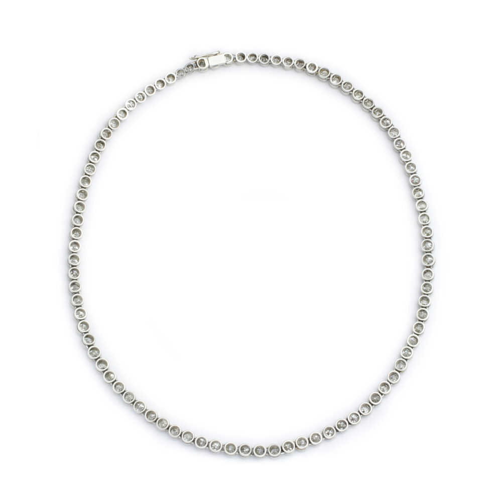Diamond and White Gold Riviere Necklace