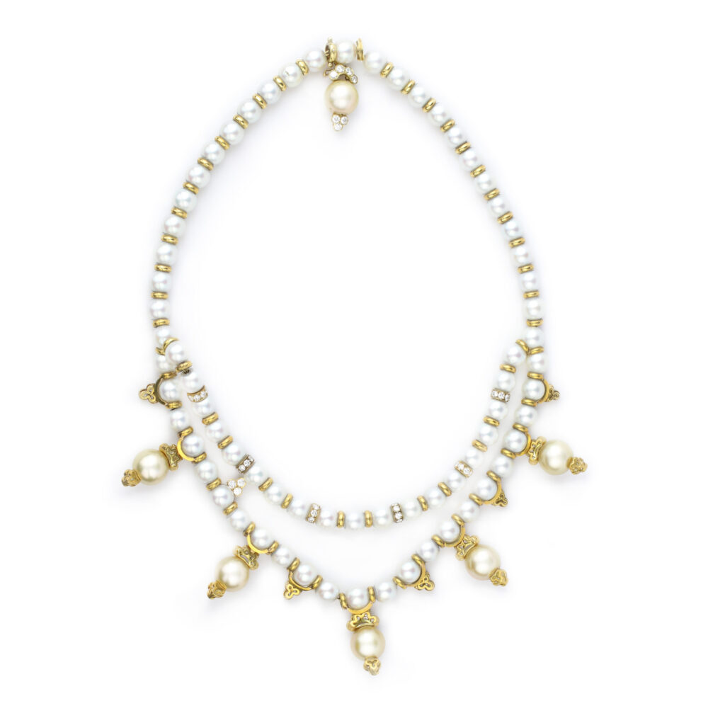 Van Cleef & Arpels Pearl and Diamond Necklace