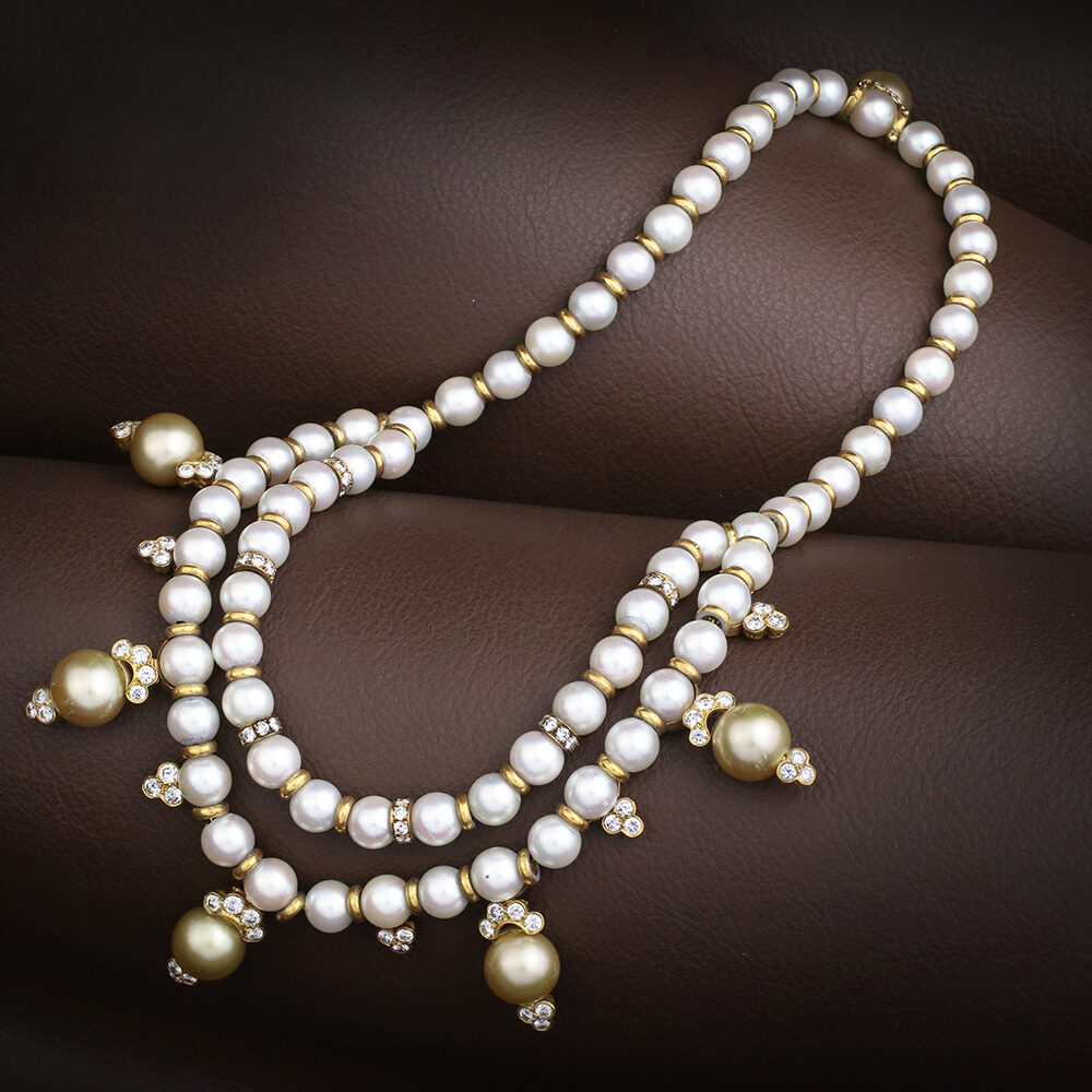 Van Cleef & Arpels Pearl and Diamond Necklace