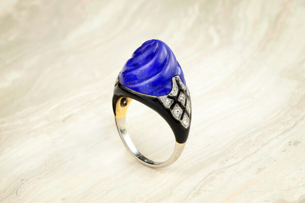 Boucheron Lapis Lazuli, Enamel And Diamond Ring