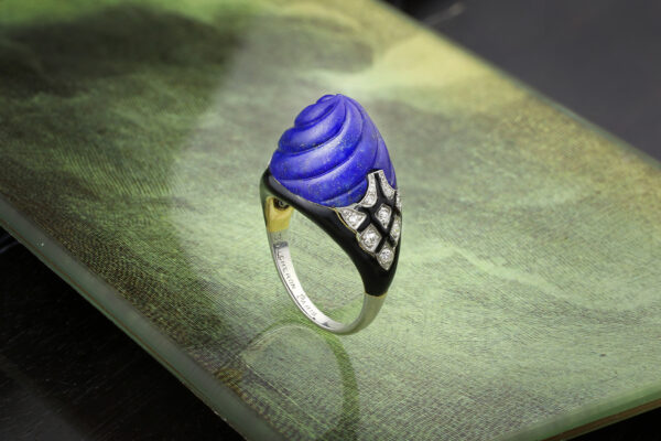 Boucheron Lapis Lazuli, Enamel And Diamond Ring
