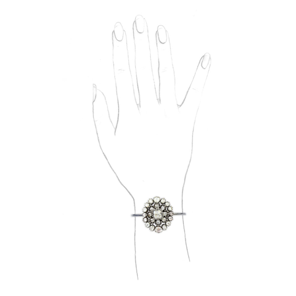 Rose Cut Diamond Bangle Bracelet