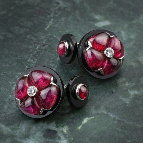 BHAGAT, Ruby, Onyx and Diamond Cufflinks
