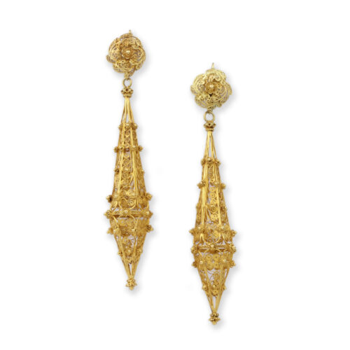 Antique Gold Cannetille Ear pendants