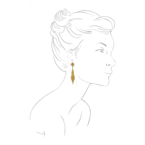 Antique Gold Cannetille Ear pendants