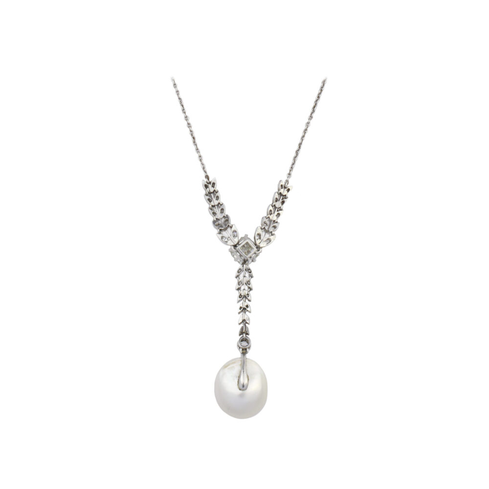 Belle Epoque Natural Pearl and Diamond Necklace
