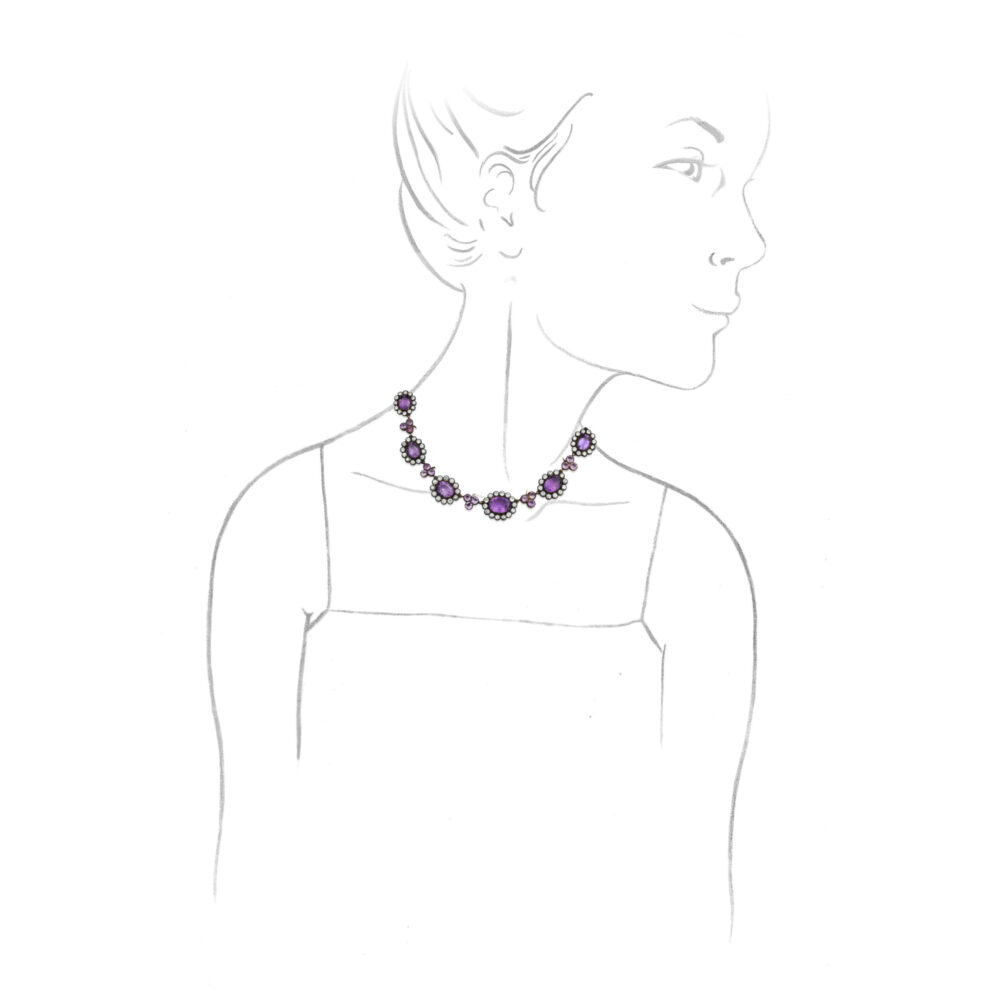 Antique Amethyst and Diamond Necklace