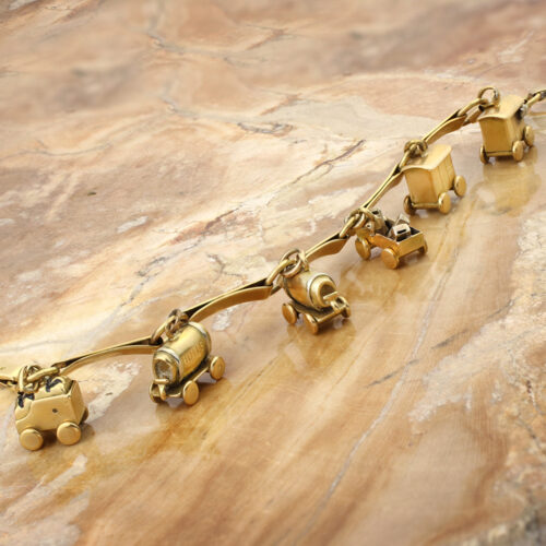 Boucheron Train Motif Gold Charm Bracelet