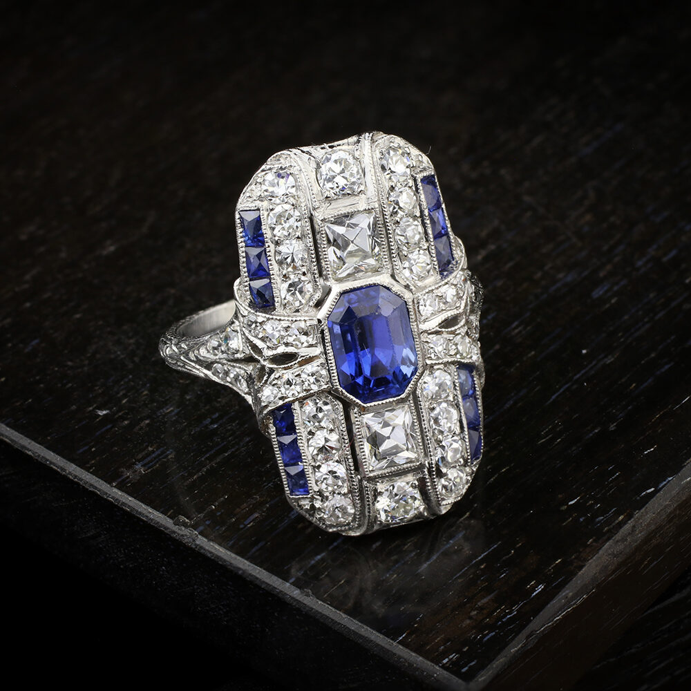 An Art Deco Sapphire and Diamond Ring