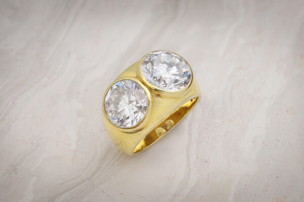 Diamond Twin Stone Gold Ring