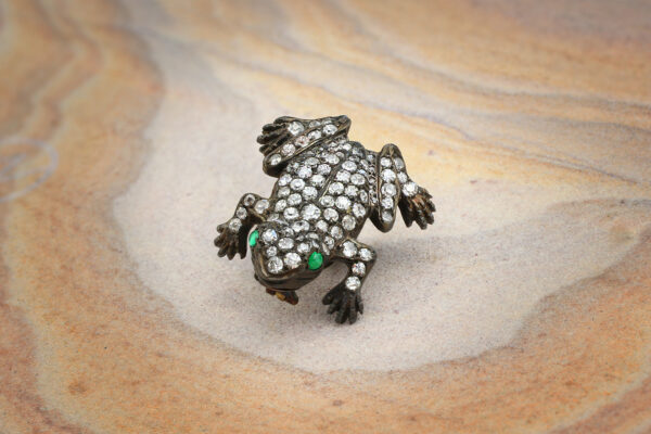 Antique Diamond And Emerald ‘Frog’ Brooch