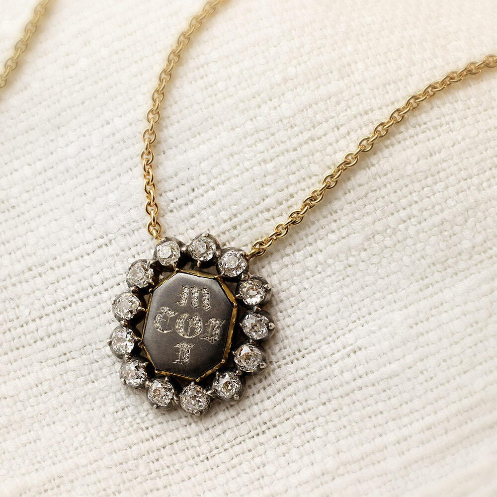 Diamond "Toi Moi" Epigram Pendant Necklace