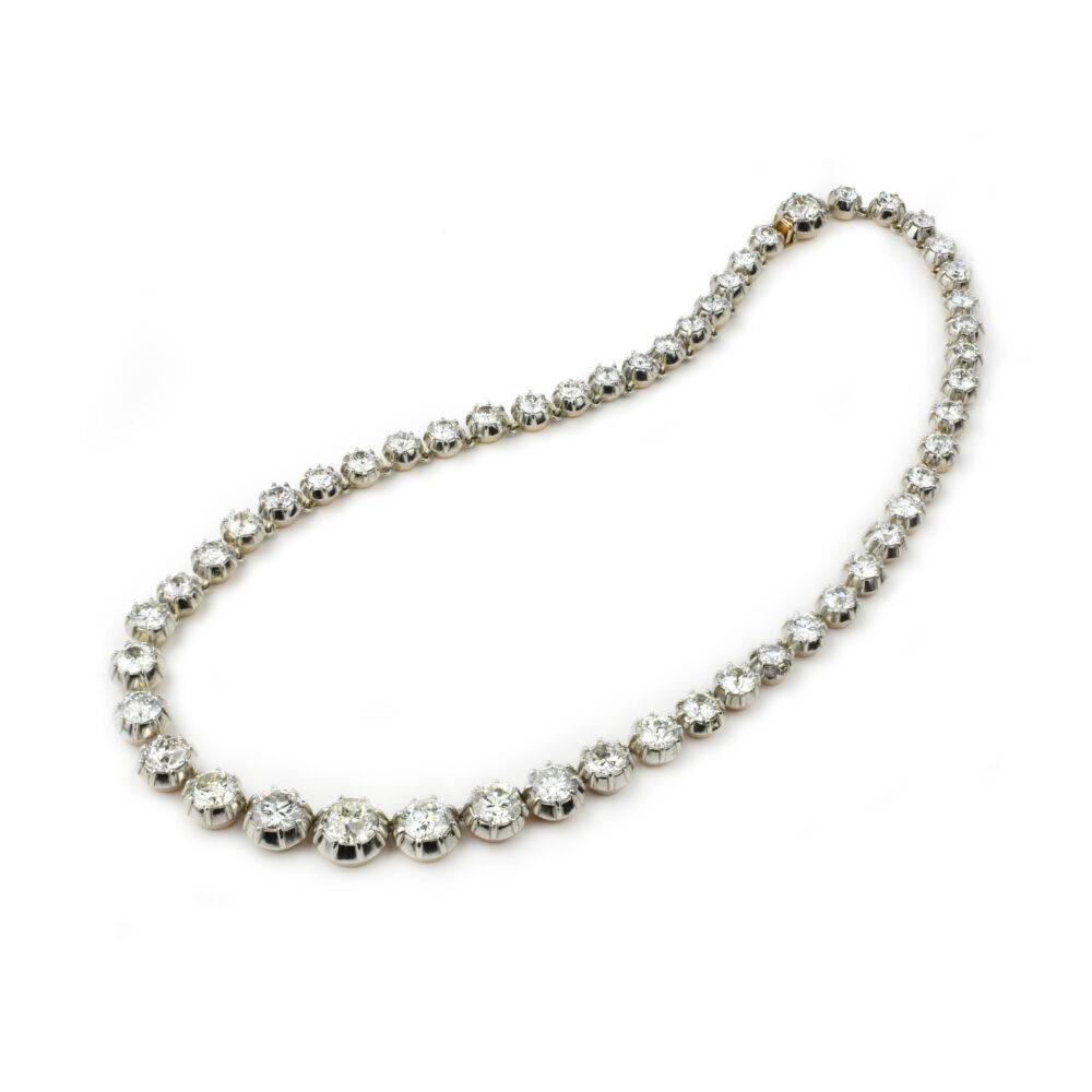 Diamond, Platinum and Gold Rivière Necklace