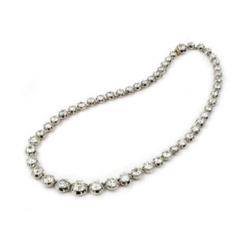 Diamond, Platinum and Gold Rivière Necklace