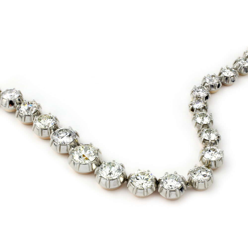 Diamond, Platinum and Gold Rivière Necklace