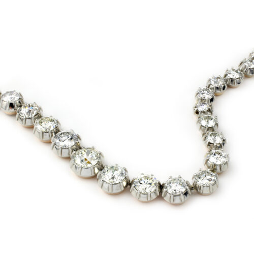Diamond, Platinum and Gold Rivière Necklace